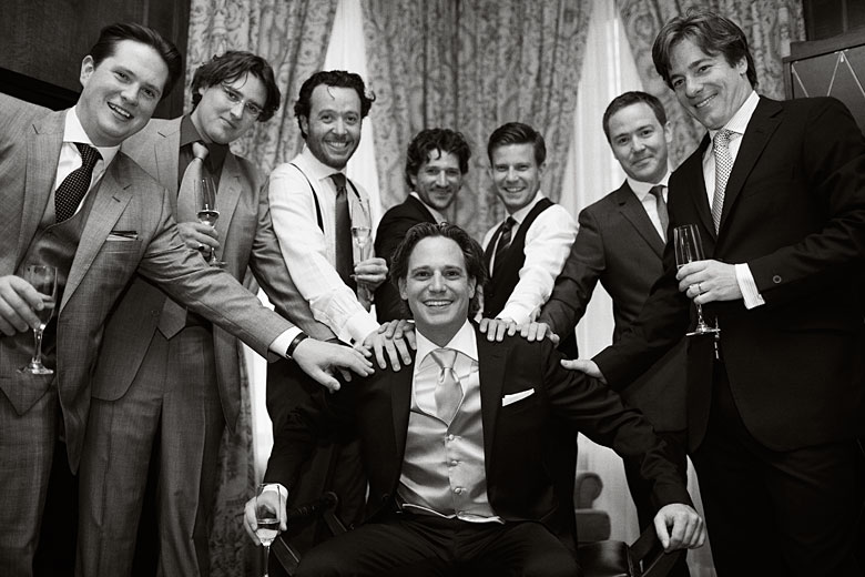 group photo to of the groom and all his friends