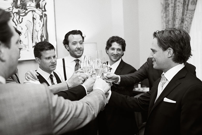 already starting to drink, before the wedding