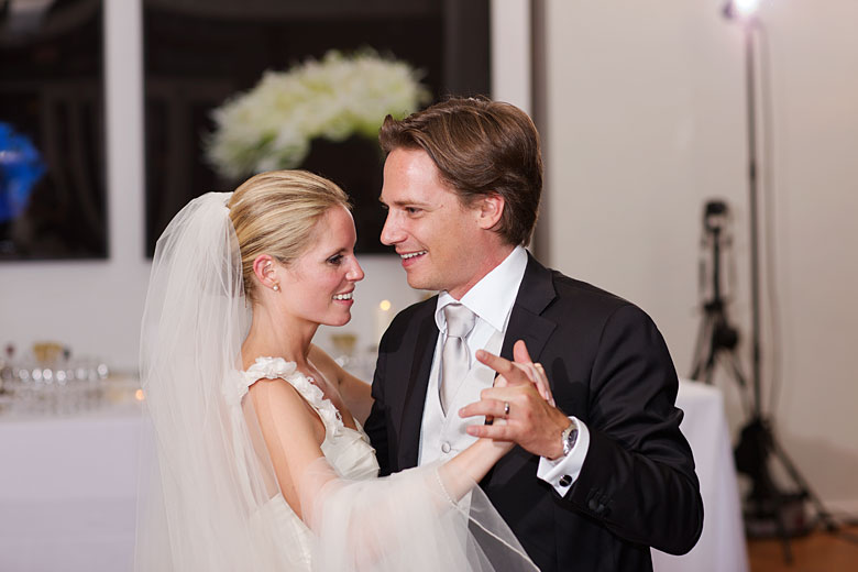 bride and groom dancing the first slow dance as husband and wife