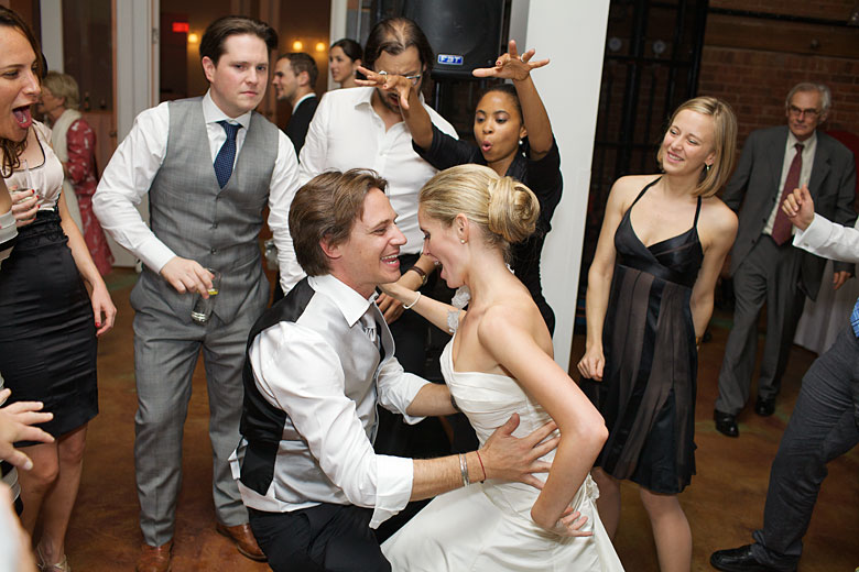 bride and groom dancing