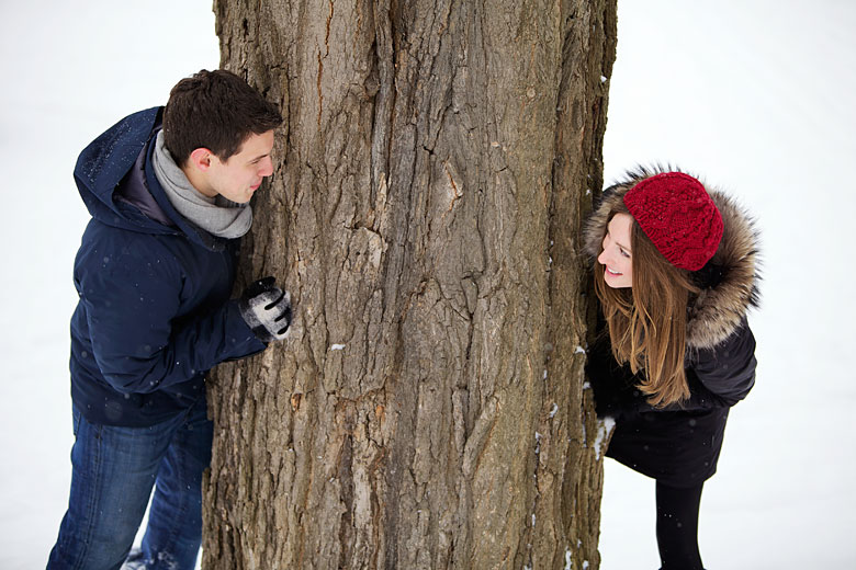 fashion winter photography in Montreal park