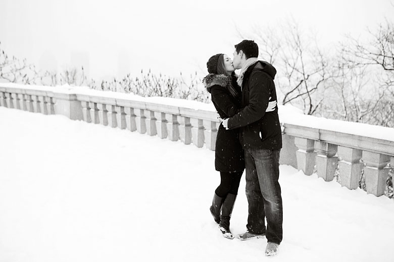 winter marriage in Montreal, surprise marriage proposal, Mont-royal park