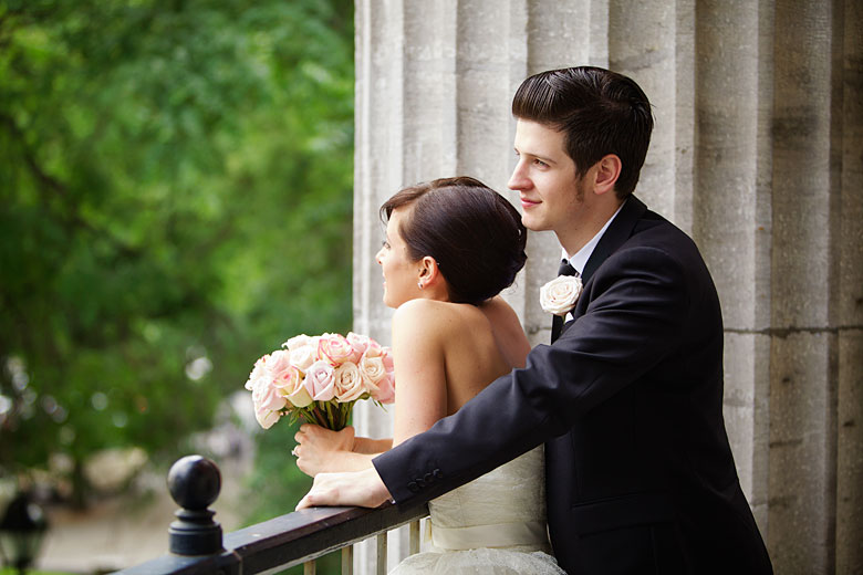 romantic portrait of the couple in old port of Montreal