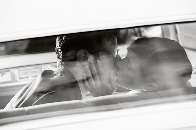 kissing at the old car, wedding photography by Montreal wedding photographer - Vadim Daniel