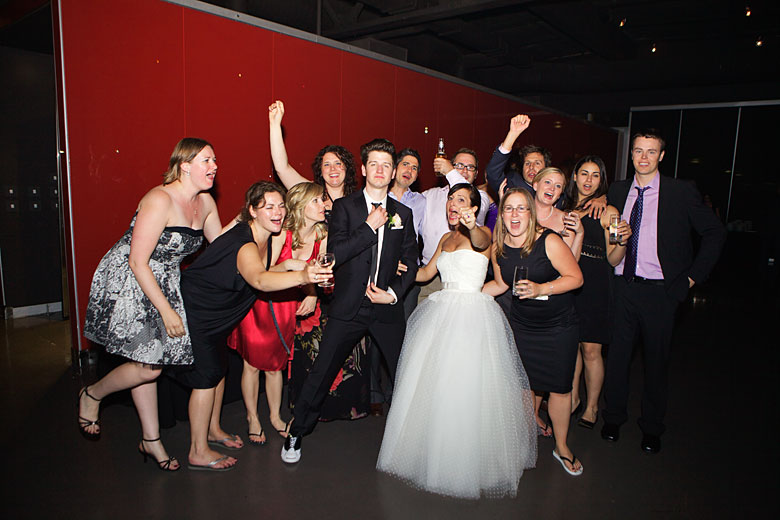 a grop photography during the wedding reception