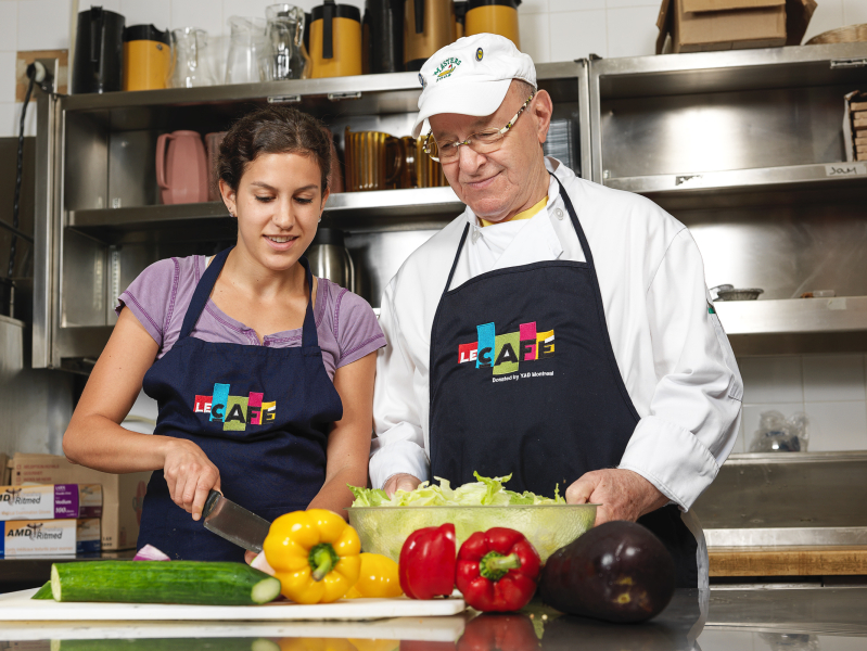 volunteer at le caffee, Montreal