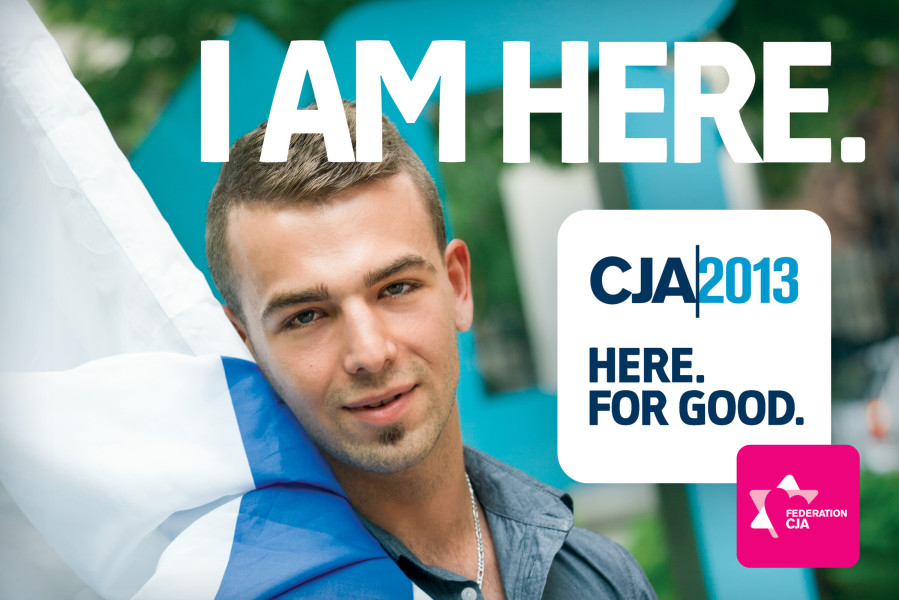 Federation CJA jewish guy portrait with Israeli flag