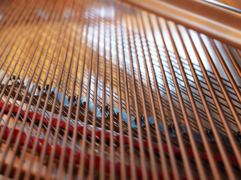 strings of grand piano. Product photography in Montreal area