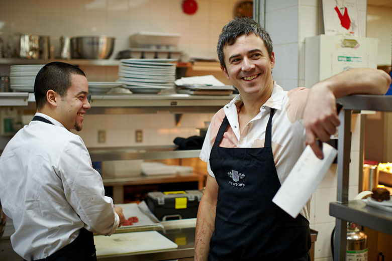 Chef Martin Juneau getting ready for food photography session in Montreal, photographed by Vadim Daniel