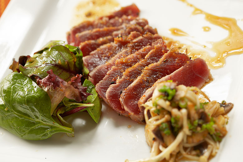 red tuna steak photography