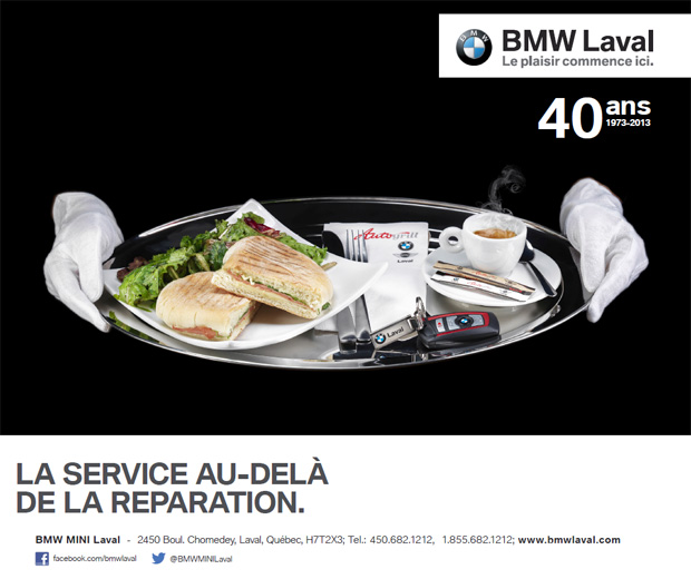 An advertising project for BMW, Laval dealership.<br>
The project idea did not include the actual cars this time.